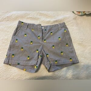 Crown And Ivy Striped Pineapple Embroidered Shorts
